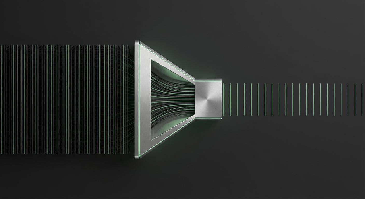 Context compaction visualization — large input compressed to compact output